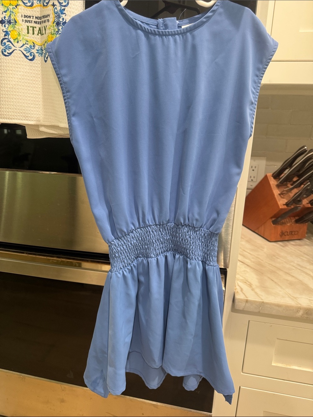 Light Blue Girls' Smocked Waist Dress